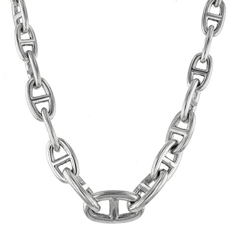 hermes chaine d'ancre choker silver price|hermes silver necklaces.